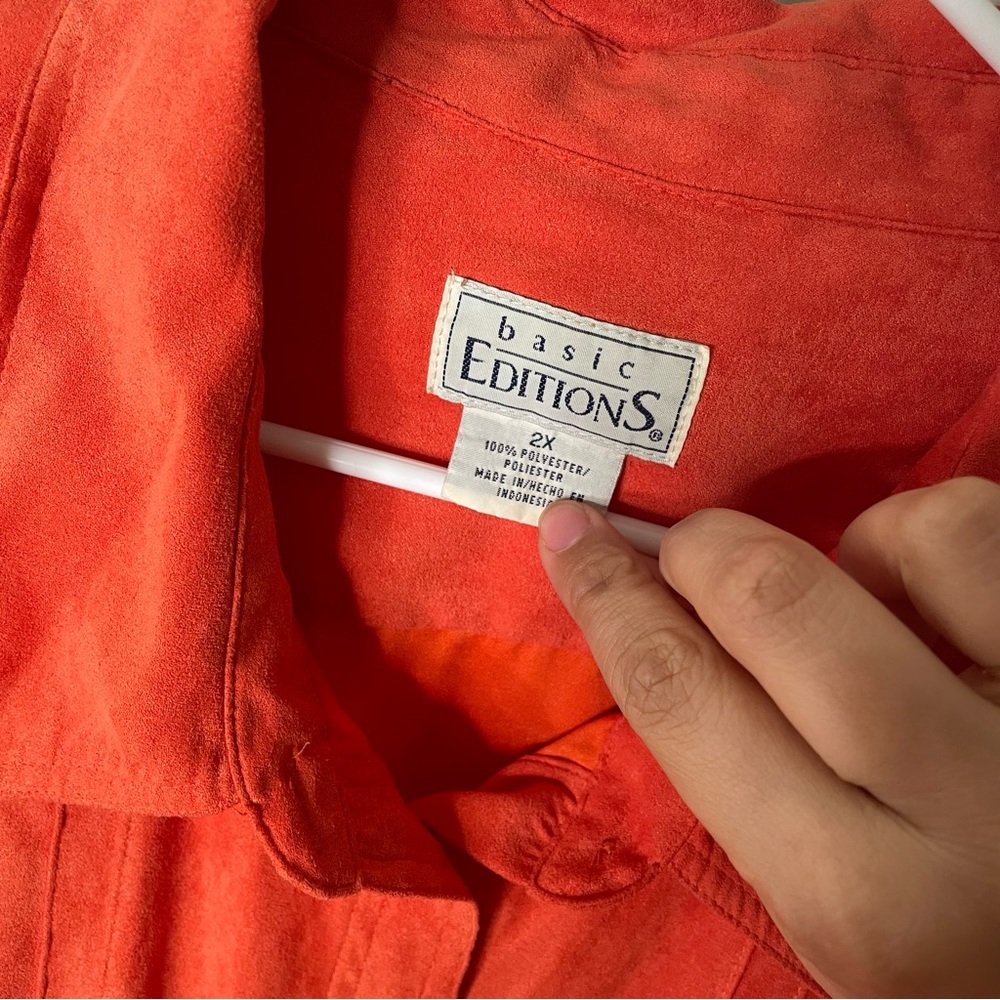 Vintage Basic Editions Suede Button Down Shirt - image 3